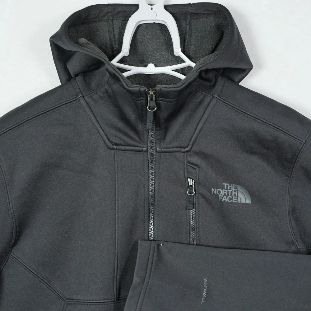 The North Face Apex Risor WindWall Softshell Hooded Jacket Mens L Black NF0A3Y34